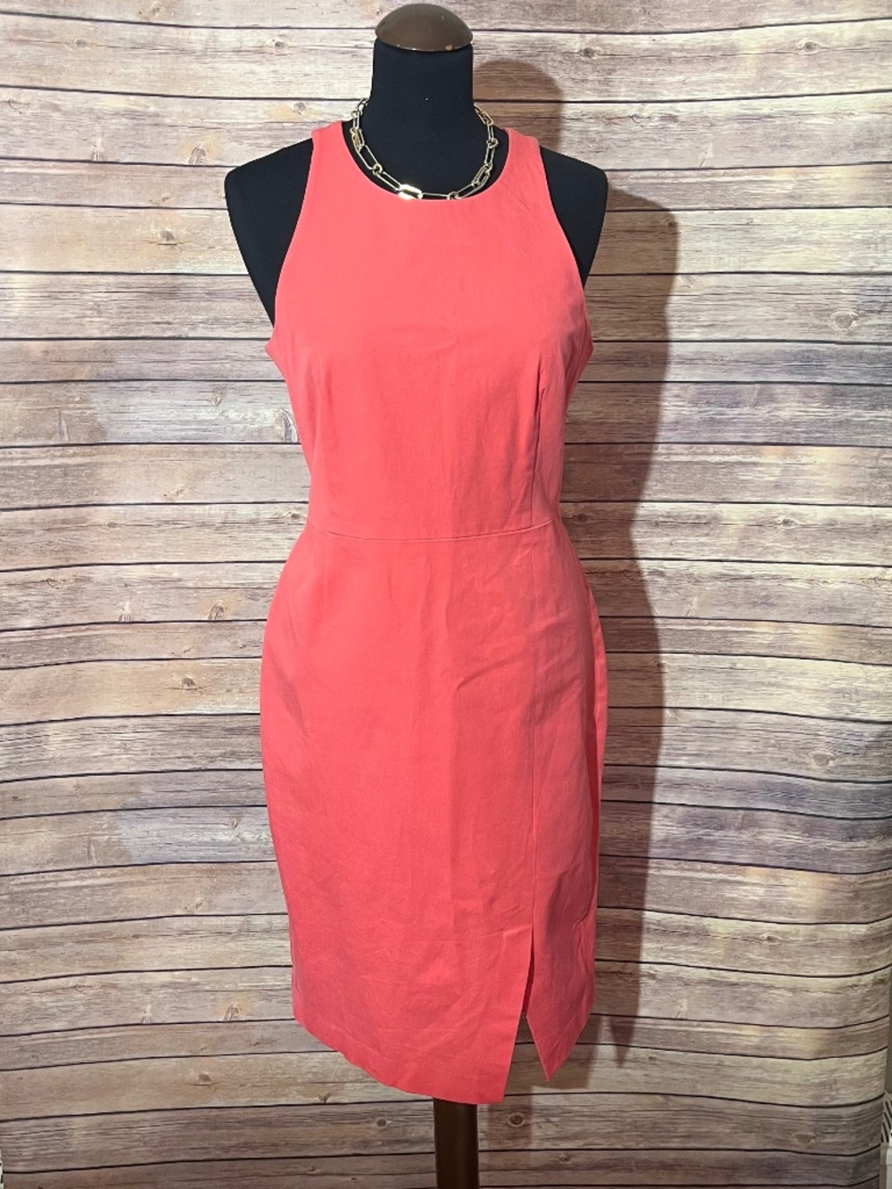 Banana Republic Bi-Stretch Racerback Coral Sheath Dress Size 10
